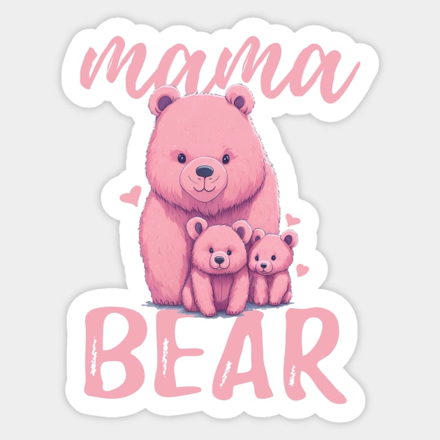 Pink Mama Bear Sticker by SergioCoelho_Arts
